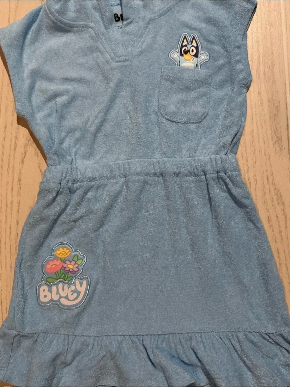 Bluey Toddler Girls 3T Floral Swimsuit Hooded Cover Up 2 Piece Swim Set NWT